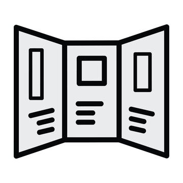 Trifold Brochure Icon Representing Marketing Materials and Business Information Leaflet