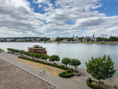 View of Bonn with Rhine River, North Rhine-Westphalia, Germany &ndash; Urban Cityscape