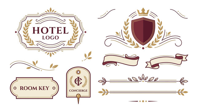Hotel Logos and Emblems - Vintage Design Elements