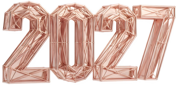 로즈골드 와이어 프레임 숫자 02 모던 타이포그래피 기하학적 텍스트, Rose gold wire frame number 02 modern geometric typographic tex