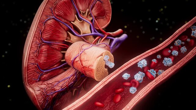 Kidney Releasing EPO | 3D Erythropoietin Medical Animation