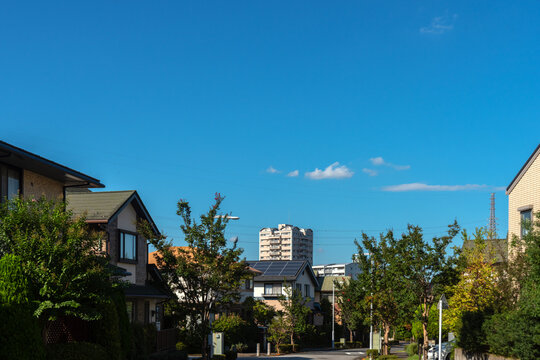 晴れた日の住宅地