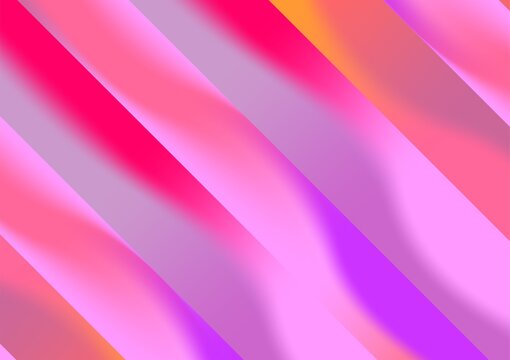 A modern abstract background featuring diagonal parallel stripes with soft gradient wave patterns in vibrant shades of pink, magenta, purple, and orange, creating a smooth visual texture.