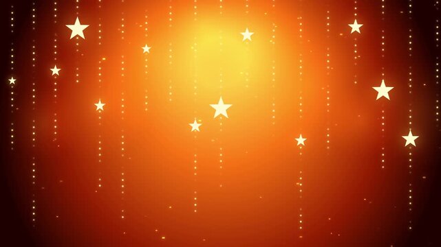 Abstract golden background featuring glowing falling star shapes and glimmering light streaks.