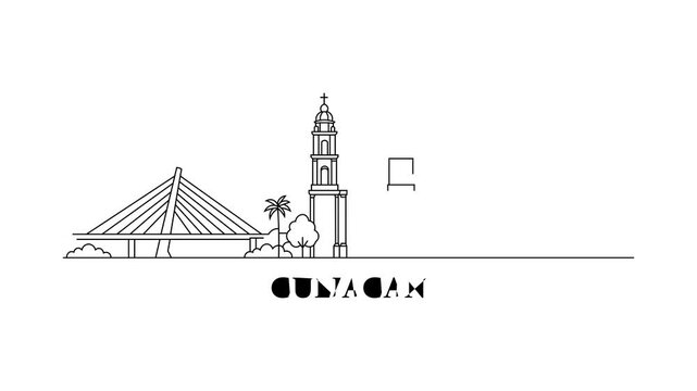 Minimalist outline of Culiac&aacute;n skyline