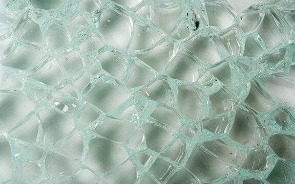 Shattered tempered glass, broken car window