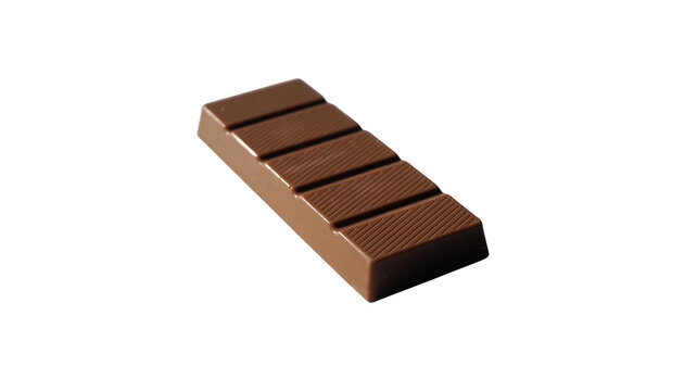 Single rectangular milk chocolate bar isolated on white background with sweet treat snack food cocoa product dark chocolate food photography rectangle shape solid block confectionery delicious