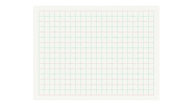Blank grid paper sheet isolated on transparent background