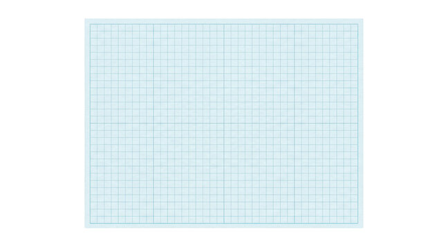 Blue grid paper background isolated on transparent background