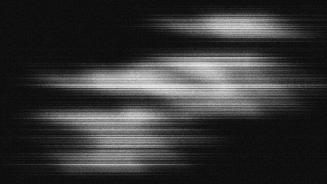 Abstract background texture featuring horizontal streaks of white light appearing blurred and grainy against a black background, resembling a digital glitch effect or speed lines.