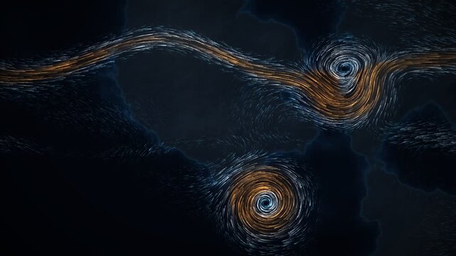 Global Wind Map Flow Particles Weather Visualization Seamless Loop