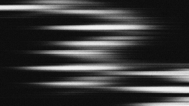 Abstract background texture featuring horizontal streaks of white light appearing blurred and grainy against a black background, resembling a digital glitch effect or speed lines.