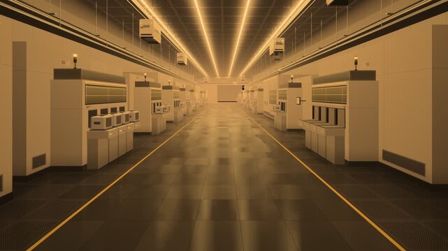 Semiconductor Cleanroom Overhead Hoist Transport Carrying Wafer Pods Loop