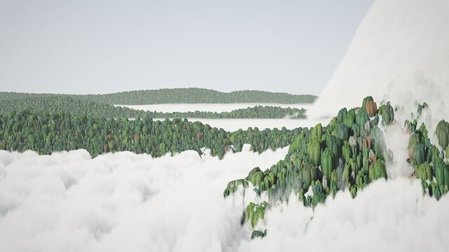 Cloud Forest Mist Rolling over Rainforest Canopy Timelapse Seamless Loop