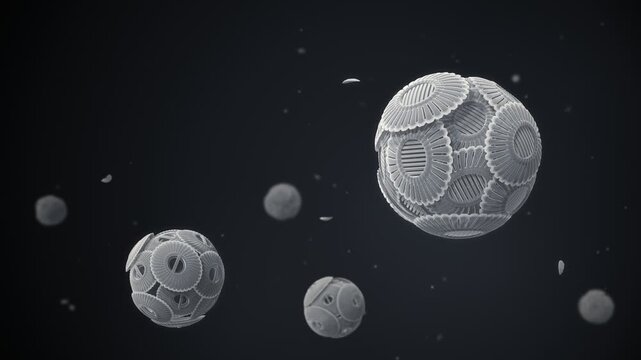 Coccolithophore Plankton Spheres Microscope View Seamless Loop