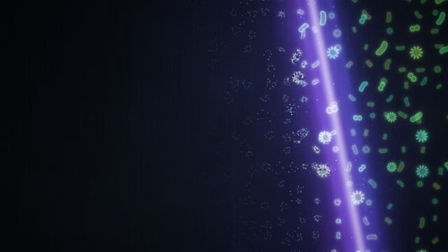 UV-C Light Sweeping Surface Eliminating Bacteria and Viruses Loop