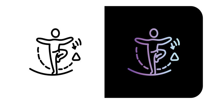 Dynamic Body Balance Stability Fitness Training Doodle Icon