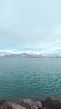 Mt Esja viewed from across the bay in Reykjavik, Iceland.