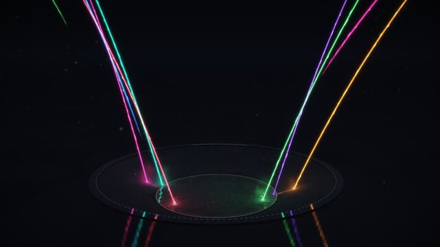 Glowing Data Streams Filling Data Lake Reservoir Animation