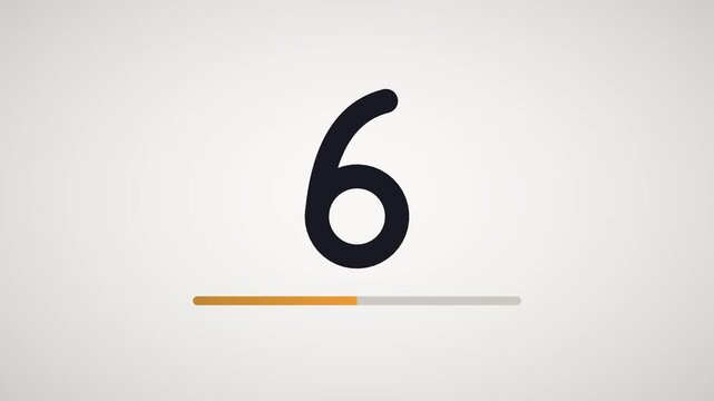 Clean dark countdown numbers from 10 to 0 above a shrinking gold progress bar on a white background, ending in a confetti burst