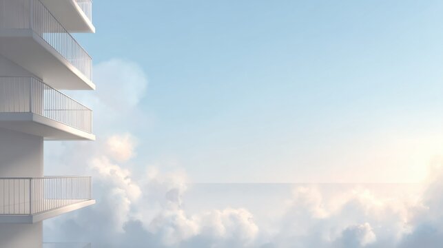 Gentle clouds drift across a serene blue sky
