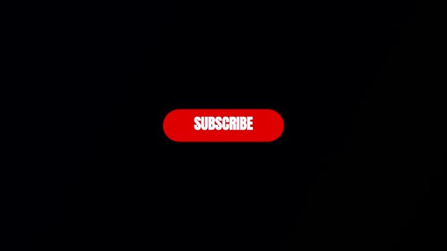 Red subscribe button graphic overlay, animated social media call to action element, digital subscribe banner for video creators