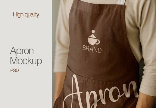 Elegant Apron Mockup Design PSD
