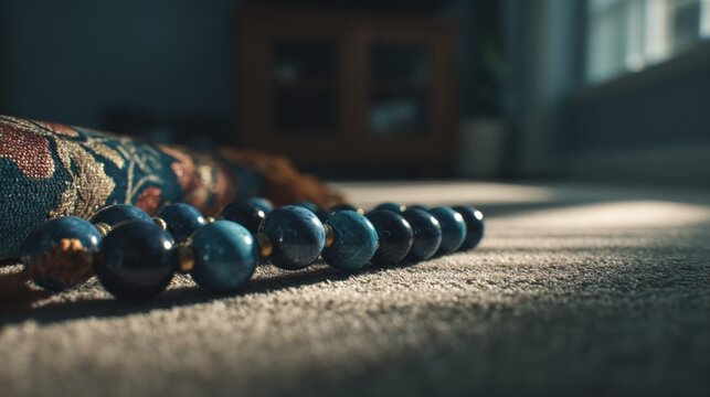 Prayer Beads and Mat for Islamic Devotion