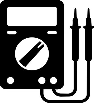 Black digital multimeter voltage tester icon