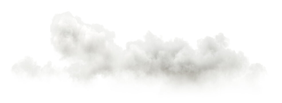 Spreading steam clouds floating on transparent background 3d rendering png