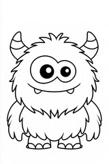 Fototapeta premium monster, kids, cute, coloring, outline, page, cartoon, character, funny, adorable. 