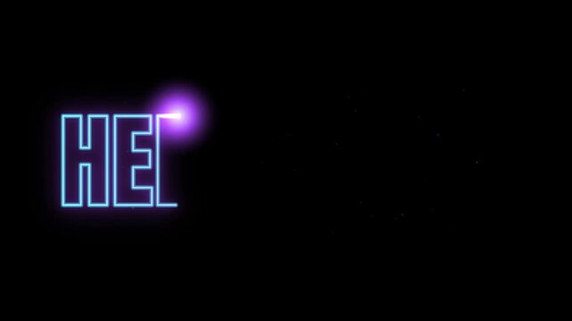 Neon Here We Go Text Animation with Glowing Purple and Cyan Light Trail on Black Background