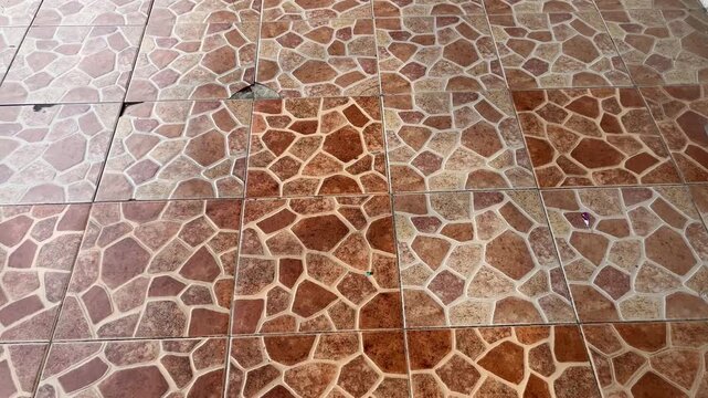 Brown Stone Pattern Ceramic Floor Tiles Background