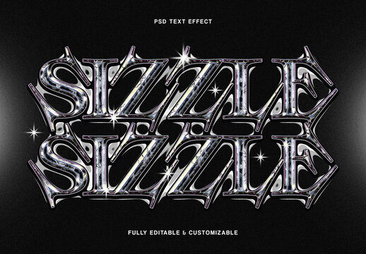 Metallic Chrome Text Effect
