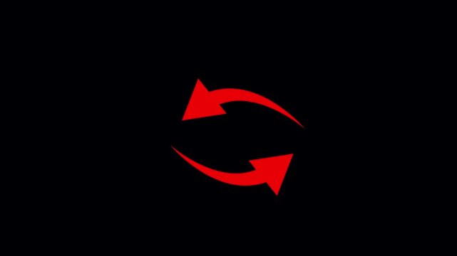 Glowing refresh sync arrow icon set, exchange loop symbol