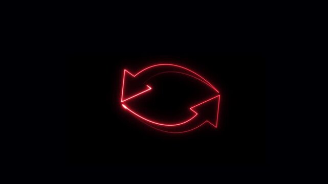 Glowing refresh sync arrow icon set, exchange loop symbol