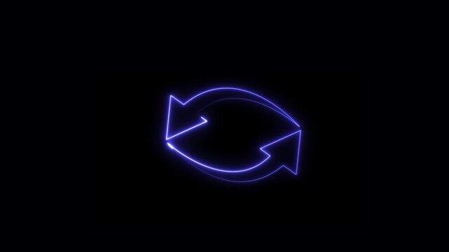Glowing refresh sync arrow icon set, exchange loop symbol