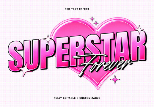 Pink Retro 3D Text Effect