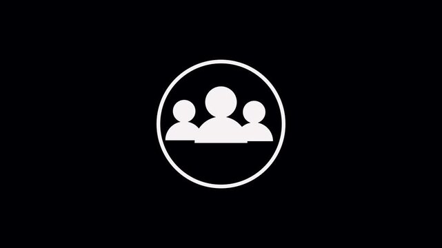 User refresh sync icon set, account update symbol in glowing circle on black background