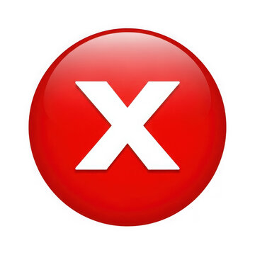 Red circle close button with white x icon