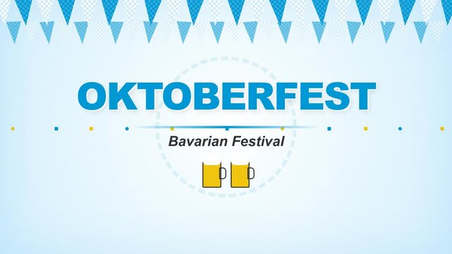 Festive Oktoberfest Bavarian Beer Festival Animated Title Sequence with Blue Bunting.