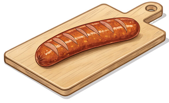 Sausage on cutting board icon