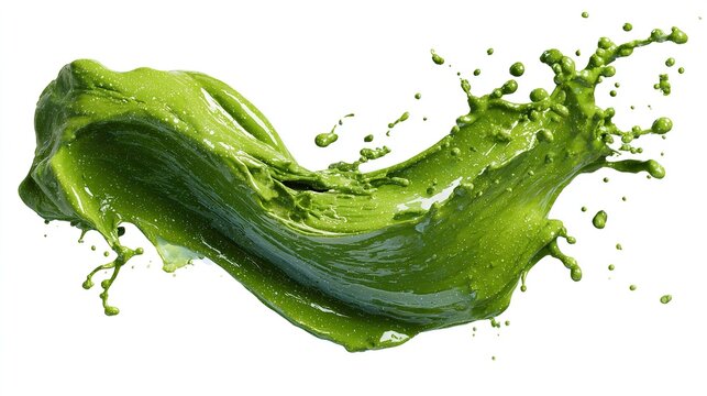 Green paint splash isolated on white
