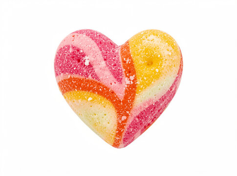 The image features a heart-shaped candy with a swirl design, suggesting a high-quality sweet treat that is perfect for gifting or enjoying as a snack or dessert.