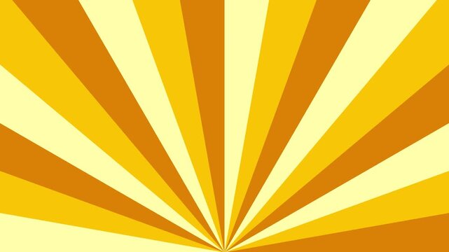 Rotating orange yellow sunburst background moves gracefully. retro style vintage pattern creates vibrant energy flow.