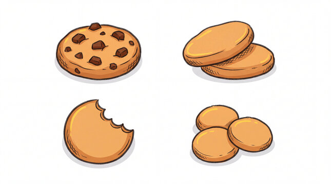 Chocolate Chip Cookies 1 vector icon