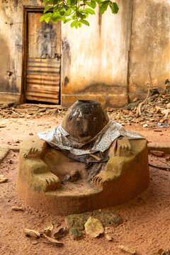 Headless voodoo altar statue in cloth, Togoville, Togo