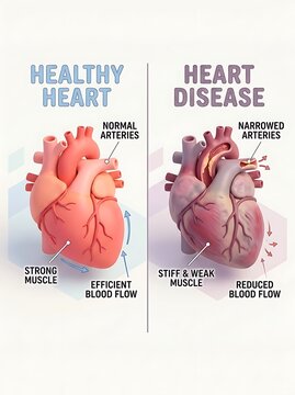 Human Heart Anatomy Vector Illustration, Detailed Medical Organ Diagram, Vintage Healthcare Symbol, Anatomical Heart Design for Medical Poster, Card, Logo and Educational Template