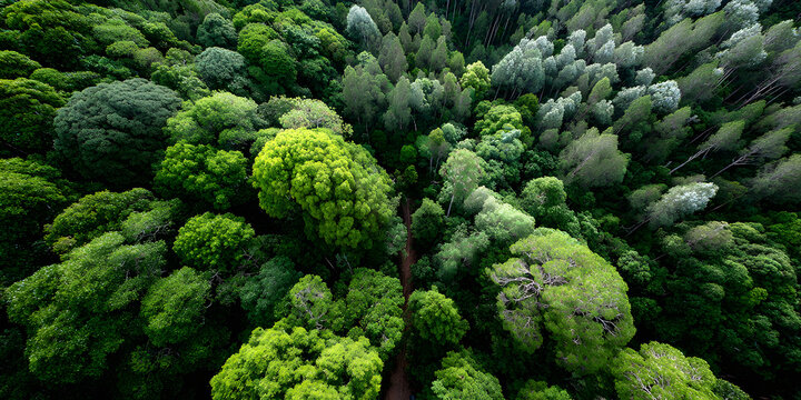 Aerial View of a Forest Path
