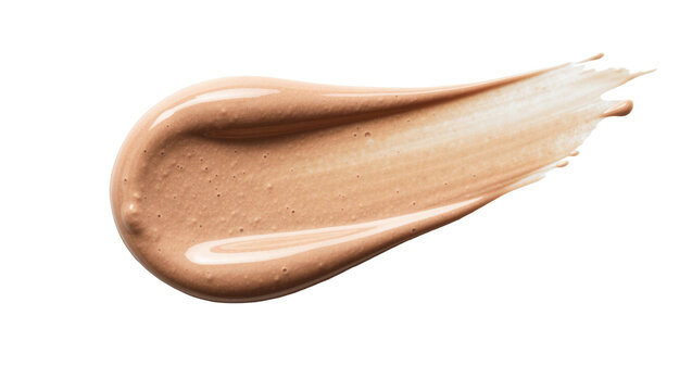 Creamy beige foundation swatch with subtle shimmer, isolated on transparent background